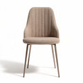 Chaise en tissu beige avec pieds en métal de dimensions 45 x 55 x 85cm
