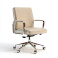 Chaise de bureau ergonomique en simili cuir brun avec appui-tête réglable
