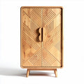 Armoire en bois avec motif géométrique pour rangement 80 x 50 x 120cm