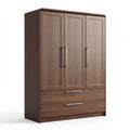 Armoire en bois foncé avec trois portes et deux tiroirs dimensions 150 x 60 x 200cm