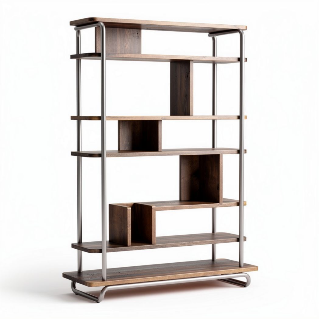 Étagère en bois et métal pour rangement moderne dimensions 180 x 100 x 40 cm